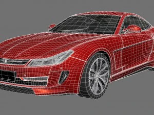 Generic Coupe 2015 Lowpoly 3D Model