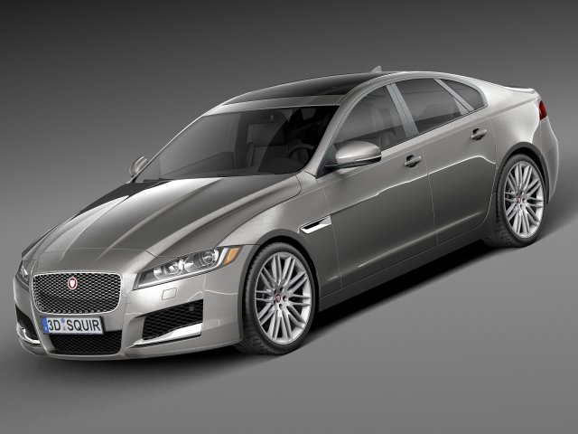 Jaguar XF 2016 Bixenon 3D Model .c4d .max .obj .3ds .fbx .stl .blend