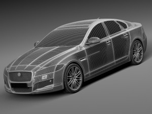 Jaguar XF 2016 Bixenon 3D Model