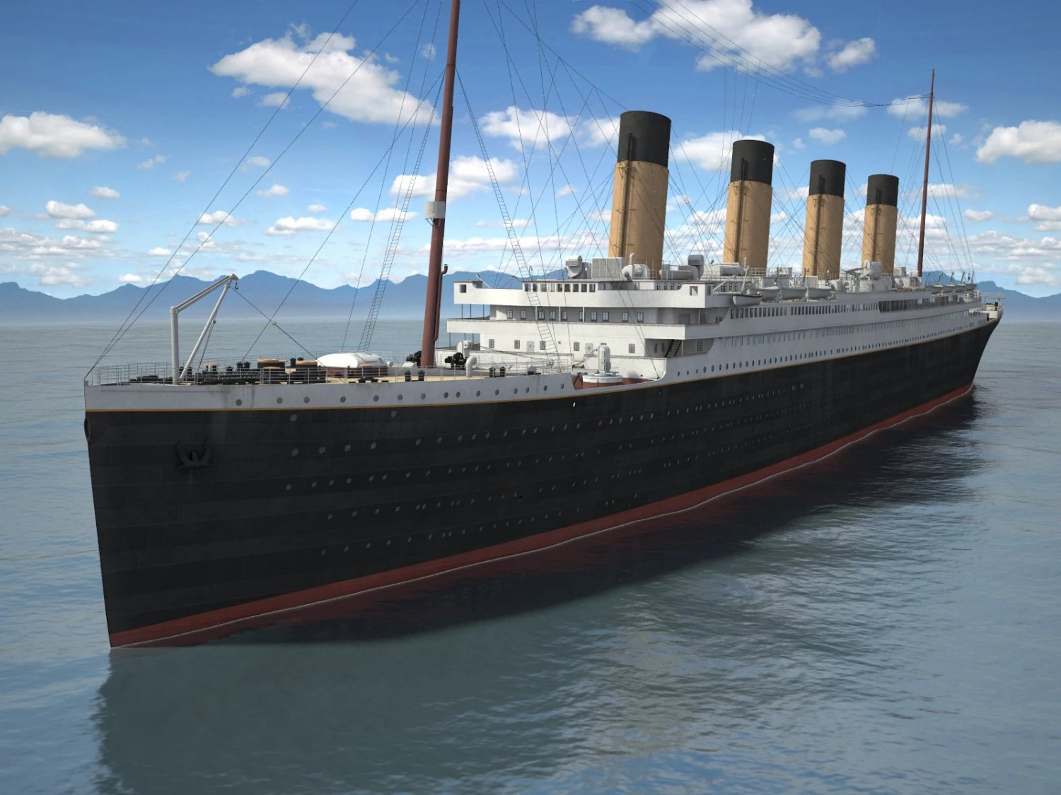 Rms Titanic Cruise Ship 3D Model .c4d .max .obj .3ds .fbx .stl .blend 