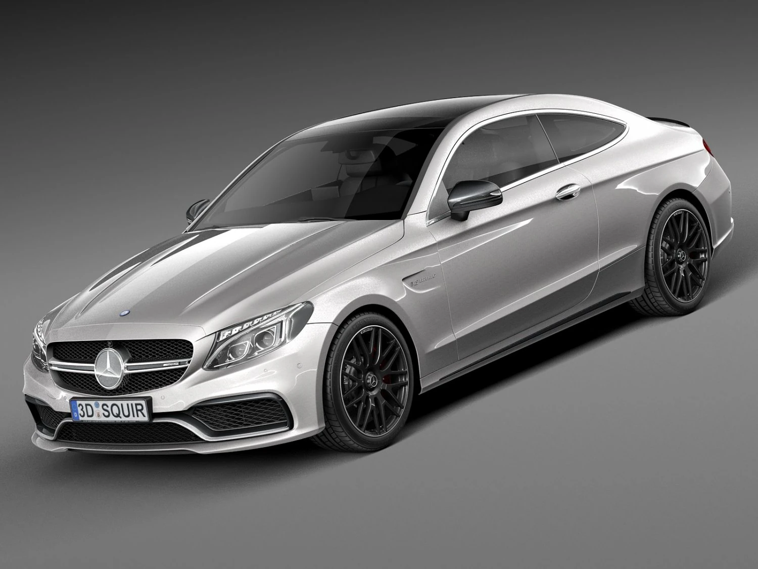 Mercedes-Benz C63 AMG Coupe 2017 3D Model .c4d .max .obj .3ds .fbx .stl .blend 