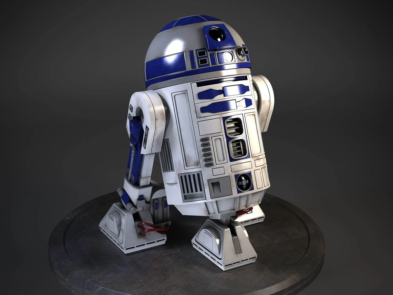 R2D2 Star Wars Droid Robot 3D Model .c4d .max .obj .3ds .fbx .stl .blend 