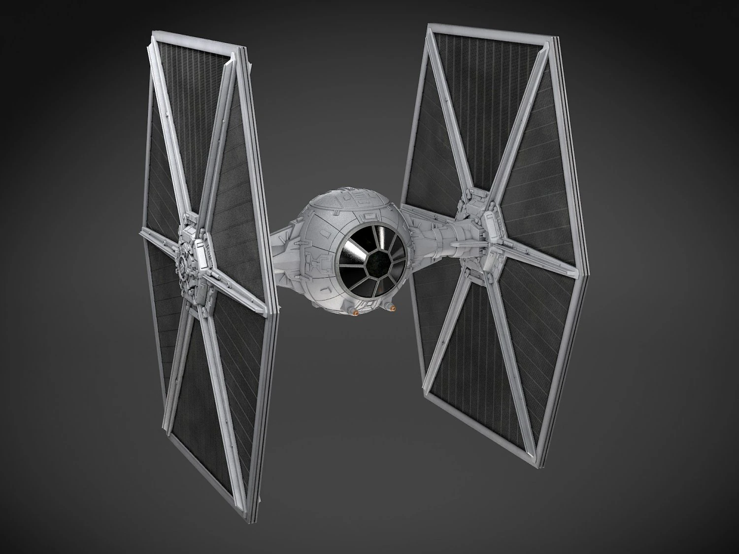 Star Wars Tie-Fighter V1 3D Model .c4d .max .obj .3ds .fbx .stl .blend 