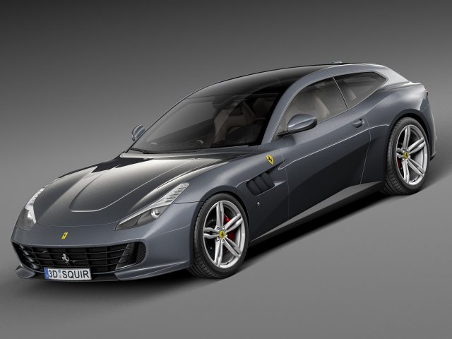Ferrari GTC4 Lusso 2017 3D Model .c4d .max .obj .3ds .fbx .stl .blend 