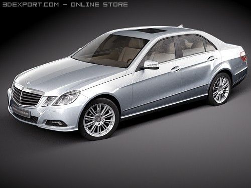 Mercedes-Benz E-class Sedan 2010 hipoly Modelo 3D .c4d .max .obj .3ds .fbx .stl .blend 