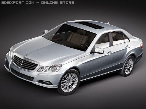 Mercedes-Benz E-class Sedan 2010 midpoly Modello 3D .c4d .max .obj .3ds .fbx .stl .blend 