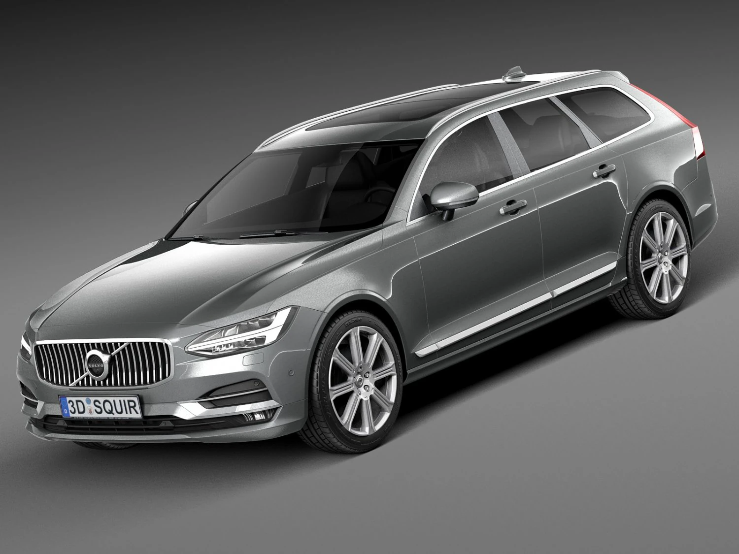 Volvo V90 Estate 2017 3D Model .c4d .max .obj .3ds .fbx .stl .blend