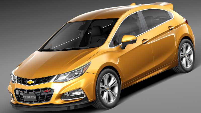 Chevrolet Cruze RS Hatchback 2016 3D Model .c4d .max .obj .3ds .fbx .stl .blend 