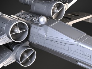 Starwars X-wing Fighter with Interior Modelo 3D