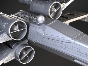 Starwars X-wing Fighter with Interior 3D Model