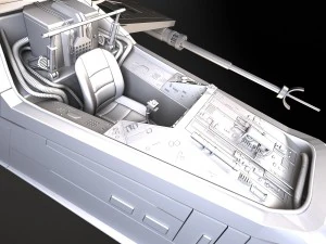 Starwars X-wing Fighter with Interior 3D Model