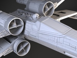 Starwars X-wing Fighter with Interior Modelo 3D