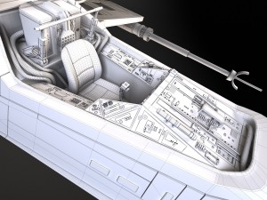 Starwars X-wing Fighter with Interior Modelo 3D