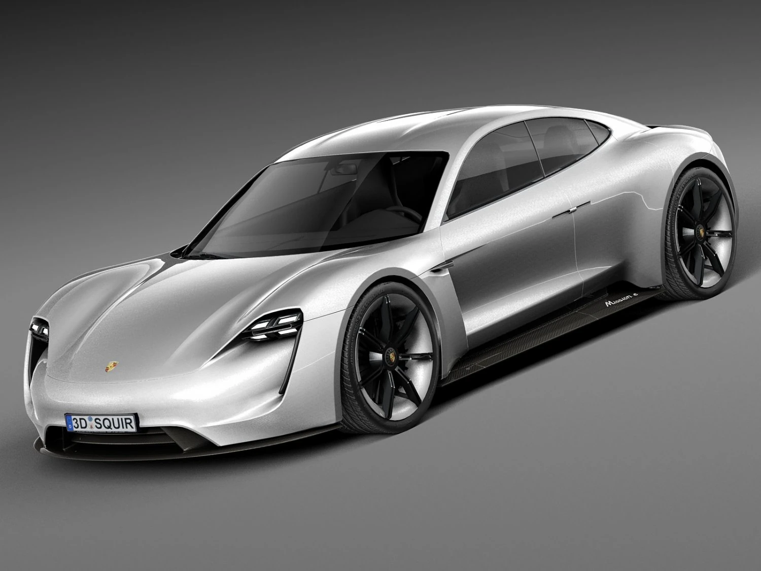 Porsche Mission E Concept 2015 Lowpoly 3D Model .c4d .max .obj .3ds .fbx .stl .blend 