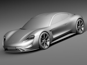 Porsche Mission E Concept 2015 Lowpoly 3D Модель