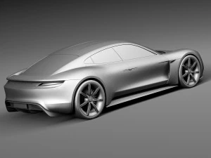 Porsche Mission E Concept 2015 Lowpoly 3D Model