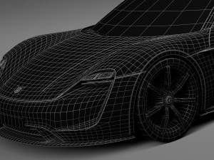Porsche Mission E Concept 2015 Lowpoly 3D Модель