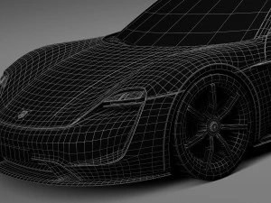 Porsche Mission E Concept 2015 Lowpoly 3D Model