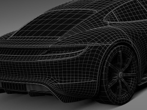 Porsche Mission E Concept 2015 Lowpoly 3D Модель