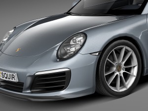 Porsche 911 Carrera Coupe 2016 Lowpoly Model 3D
