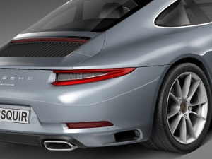 Porsche 911 Carrera Coupe 2016 Lowpoly Model 3D
