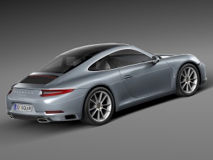 Porsche 911 Carrera Coupe 2016 Lowpoly Model 3D