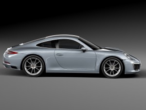 Porsche 911 Carrera Coupe 2016 Lowpoly Model 3D
