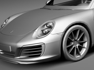 Porsche 911 Carrera Coupe 2016 Lowpoly Model 3D