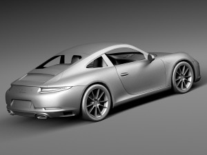 Porsche 911 Carrera Coupe 2016 Lowpoly Model 3D