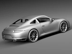 Porsche 911 Carrera Coupe 2016 Lowpoly 3D Model