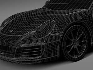 Porsche 911 Carrera Coupe 2016 Lowpoly Model 3D