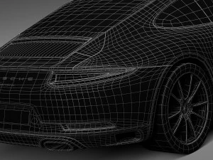Porsche 911 Carrera Coupe 2016 Lowpoly 3D Model