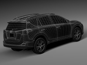 Toyota RAV4 2015 Lowpoly 3D Модель