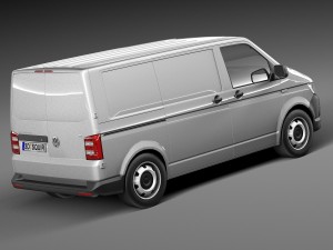 Volkswagen Transporter Panel Van T6 2016 Lowpoly 3D Model