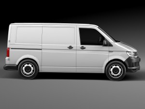 Volkswagen Transporter Panel Van T6 2016 Lowpoly 3D Model