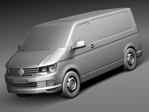 Volkswagen Transporter Panel Van T6 2016 Lowpoly 3D Model