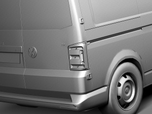 Volkswagen Transporter Panel Van T6 2016 Lowpoly 3D Model