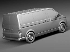 Volkswagen Transporter Panel Van T6 2016 Lowpoly 3D Model