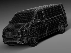 Volkswagen Transporter Panel Van T6 2016 Lowpoly 3D Model