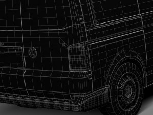 Volkswagen Transporter Panel Van T6 2016 Lowpoly 3D Model