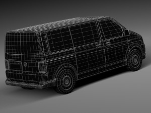 Volkswagen Transporter Panel Van T6 2016 Lowpoly 3D Model