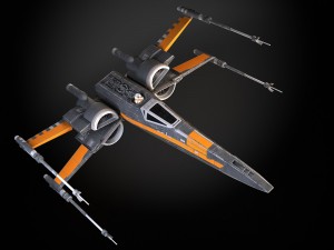 Star Wars X-wing Fighter Black with Interior 3D Model