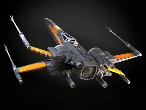 Star Wars X-wing Fighter Black with Interior 3D Model