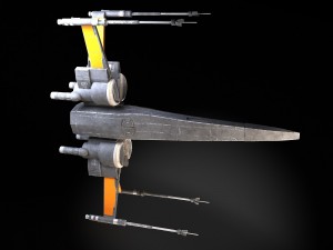 Star Wars X-wing Fighter Black with Interior 3D Model