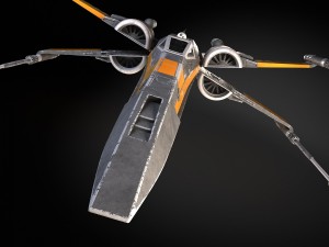 Star Wars X-wing Fighter Black with Interior 3D Model
