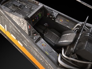 Star Wars X-wing Fighter Black with Interior 3D Model