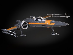 Star Wars X-wing Fighter Black with Interior 3D Model