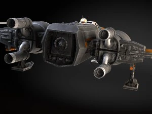Star Wars X-wing Fighter Black with Interior 3D Model