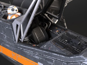 Star Wars X-wing Fighter Black with Interior 3D Model