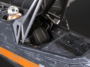 Star Wars X-wing Fighter Black with Interior 3D Model